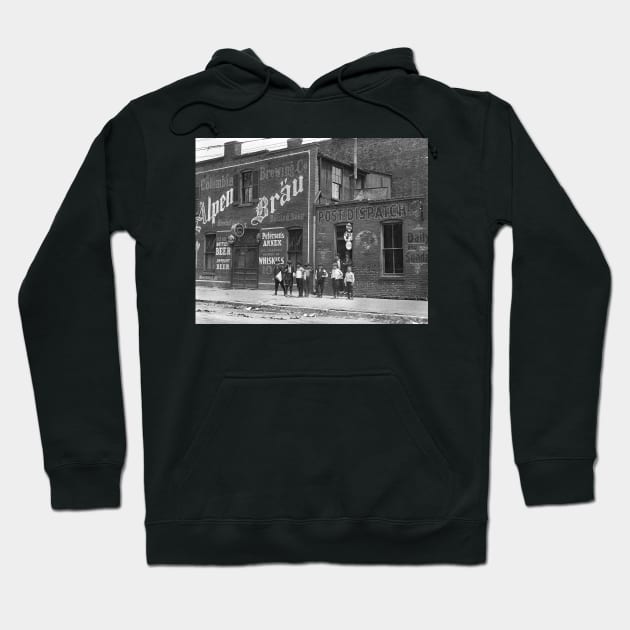 Newsboys Outside a Saloon, 1910. Vintage Photo Hoodie by historyphoto